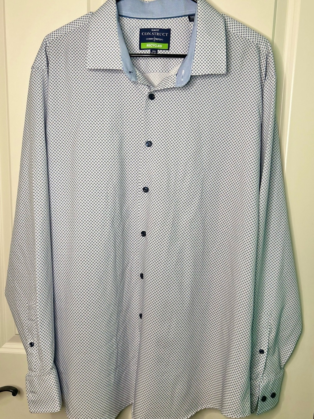 Con.Struct Long Sleeve Geometric “Microdot” Pattern Dress Shirt 4-way Stretch